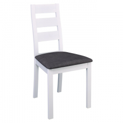 MILLER Καρέκλα Οξιά Άσπρο, Ύφασμα Γκρι  45x52x97cm