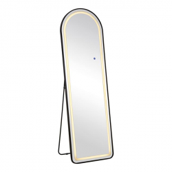 LED-8 Καθρέπτης Τοίχου-Δαπέδου Φωτιζόμενος, Αλουμίνιο Μαύρο, Αφής με 3 επιλογές φωτισμού  50x32x160cm