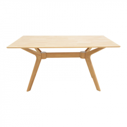 Τραπεζαρία Raffles pakoworld σετ 5τεμ rubberwood με pe rattanσε φυσική απόχρωση 150x90x76εκ