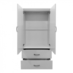 Ντουλάπα εξάφυλλη με πατάρι Athos pakoworld λευκή 240x42x240εκ