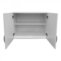 Ντουλάπα εξάφυλλη με πατάρι Athos pakoworld λευκή 240x42x240εκ
