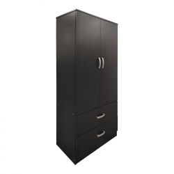 Ντουλάπα εξάφυλλη με πατάρι Athos pakoworld wenge 240x42x240εκ