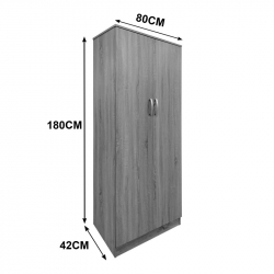 Ντουλάπα εξάφυλλη με πατάρι Athos pakoworld wenge 240x42x240εκ
