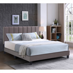 ALLEGRO Κρεβάτι Διπλό 140x190cm, Ύφασμα Cappuccino, με Κεφαλάρι πολλαπλών θέσεων  149x205x117/127cm