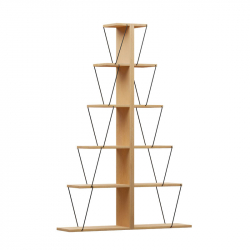 Βιβλιοθήκη mini Tars pakoworld sonoma-μαύρο 100x22x150εκ