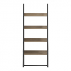 Βιβλιοθήκη-Ραφιέρα Alfa pakoworld sonoma-μαύρο μέταλλο 75x36x185εκ