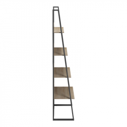 Βιβλιοθήκη-Ραφιέρα Alfa pakoworld sonoma-μαύρο μέταλλο 75x36x185εκ