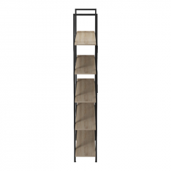 Βιβλιοθήκη-Ραφιέρα Loftie pakoworld sonoma-μαύρο μέταλλο 126x28x165εκ