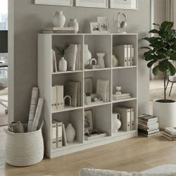 Βιβλιοθήκη Gridea pakoworld λευκό 119.5x30x121εκ