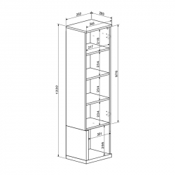 Σύνθετο σαλονιού Norda pakoworld κρεμ με oak 187x40x58.4εκ