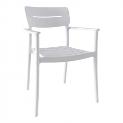 Πολυθρόνα Pilma pakoworld λευκό PP 57x54x82εκ