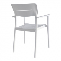 Πολυθρόνα Pilma pakoworld λευκό PP 57x54x82εκ