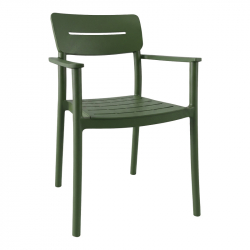 Πολυθρόνα Pilma pakoworld σκούρο πράσινο PP 57x54x82εκ