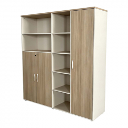Βιβλιοθήκη γραφείου Jabari pakoworld σε oak-μπεζ απόχρωση 160x40x200εκ