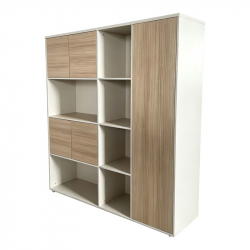Βιβλιοθήκη γραφείου Chidi pakoworld σε oak-μπεζ απόχρωση 160x40x200εκ