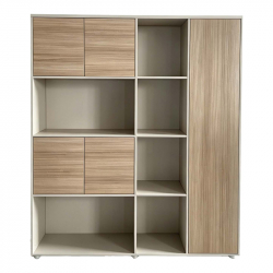 Βιβλιοθήκη γραφείου Chidi pakoworld σε oak-μπεζ απόχρωση 160x40x200εκ