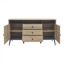 Μπουφές Zezan pakoworld σε sonoma-ανθρακί απόχρωση 140.5x41.5x80εκ