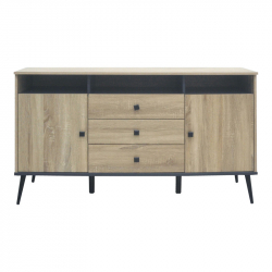 Μπουφές Zezan pakoworld σε sonoma-ανθρακί απόχρωση 140.5x41.5x80εκ