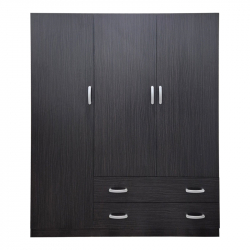 Ντουλάπα τρίφυλλη με 2 συρτάρια Alvia pakoworld wenge150x51x180εκ