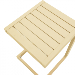 Τραπεζι Aether pakoworld αλουμίνιο σε cappuccino απόχρωση 37.5x36.5x53εκ