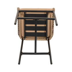 Σκαμπό ArteLibre KINTAMPO Μπεζ/Μαύρο Αλουμίνιο/Rattan 55x58x108cm