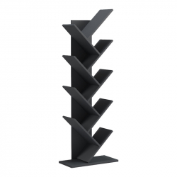 Βιβλιοθήκη Fyllo pakoworld ανθρακί 50x25x141.5εκ