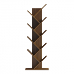 Βιβλιοθήκη Fyllo pakoworld καρυδί 50x25x141.5εκ