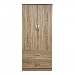 Ντουλάπα δίφυλλη με 2 συρτάρια Alvia pakoworld sonoma 80x51.5x180εκ