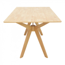 Τραπέζι Raffles pakoworld rubberwood με mdf σε φυσική απόχρωση 150x90x76εκ