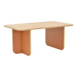 Τραπέζι Bοca pakoworld σε oak-κεραμιδί απόχρωση 100x60x42εκ