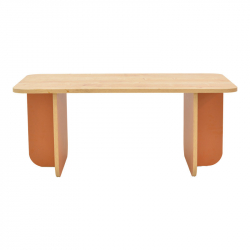 Τραπέζι Bοca pakoworld σε oak-κεραμιδί απόχρωση 100x60x42εκ