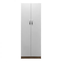 Ντουλάπα δίφυλλη Athos pakoworld σε sonoma-λευκή απόχρωση 60x42x180εκ