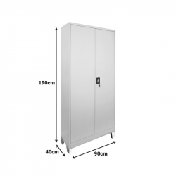 Μεταλλική ντουλάπα Ugren pakoworld ανοιχτό γκρι 90x40x190εκ