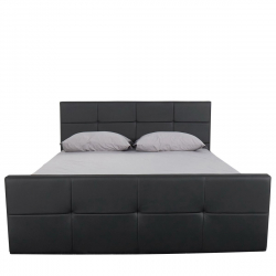 Κρεβάτι ArteLibre ANEMONE Μαύρο PU Με Αποθηκευτικό Χώρο 217.5x170.5x100cm(Στρώμα 160x200cm)