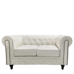 Καναπές Διθέσιος ArteLibre AVERY Λευκό PU 155x90x73cm