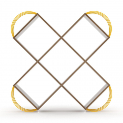 Βιβλιοθήκη ArteLibre CASE Καρυδί/Κίτρινο 120x25x120cm