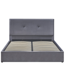 Κρεβάτι Υπέρδιπλο ArteLibre YUMA Γκρι Ύφασμα 214x1170x10cm (Στρώμα 160x200cm)