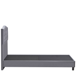 Κρεβάτι Μονό ArteLibre JUNIPER Γκρι Ύφασμα 209x101x125cm (Στρώμα 90x200cm)