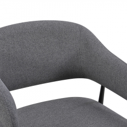 Πολυθρόνα Filonda pakoworld ανθρακί ύφασμα με μαύρο μεταλλικό πόδι 47x58x79εκ