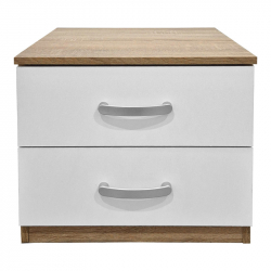 Κομοδίνο Athos pakoworld σε sonoma-λευκή απόχρωση 48x40x41.5εκ