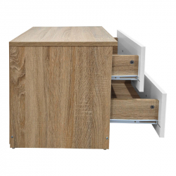 Κομοδίνο Athos pakoworld σε sonoma-λευκή απόχρωση 48x40x41.5εκ