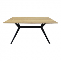 Τραπέζι Ezali pakoworld sonoma mdf με μαύρα μεταλλικά πόδια 140x80x75εκ