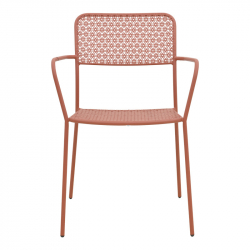 Πολυθρόνα Federal pakoworld στοιβαζόμενη terracotta μέταλλο 57x58x81.5εκ