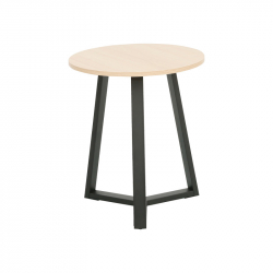 Βοηθητικό τραπέζι Berton pakoworld cappuccino με μαύρο μέταλλο Φ45x52εκ