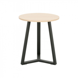 Βοηθητικό τραπέζι Berton pakoworld cappuccino με μαύρο μέταλλο Φ45x52εκ