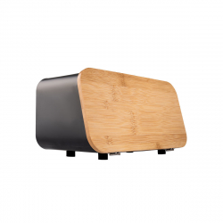 ESTIA ΨΩΜΙΕΡΑ BAMBOO ESSENTIALS ΜΕΤΑΛΛΙΚΗ ΜΕ ΚΑΠΑΚΙ 34.5x19x17cm ΜΑΥΡΗ