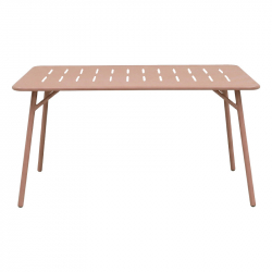 Τραπέζι Moraja pakoworld terracotta μέταλλο 140x80x72εκ