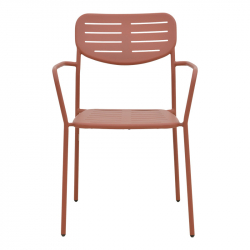Πολυθρόνα Deraby pakoworld στοιβαζόμενη terracotta μέταλλο 56x45.5x83εκ