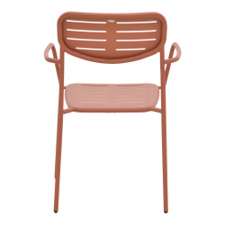 Πολυθρόνα Deraby pakoworld στοιβαζόμενη terracotta μέταλλο 56x45.5x83εκ