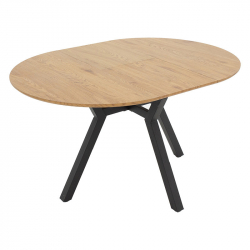 Tραπέζι Frances pakoworld επεκτεινόμενο MDF sonoma-μαύρο 100-140x100x75εκ